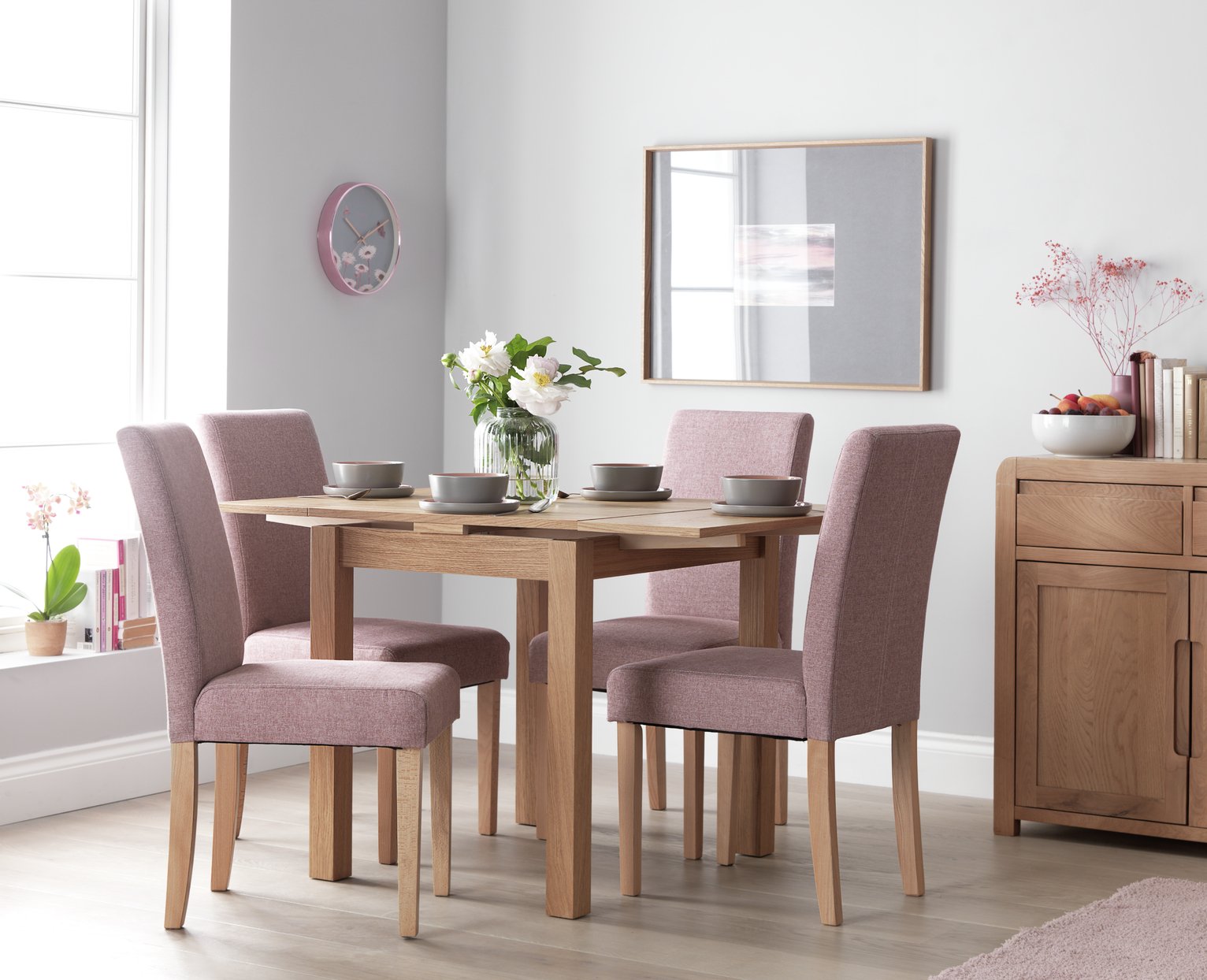 Argos Home Clifton Extending Table & 4 Tweed Chairs Review