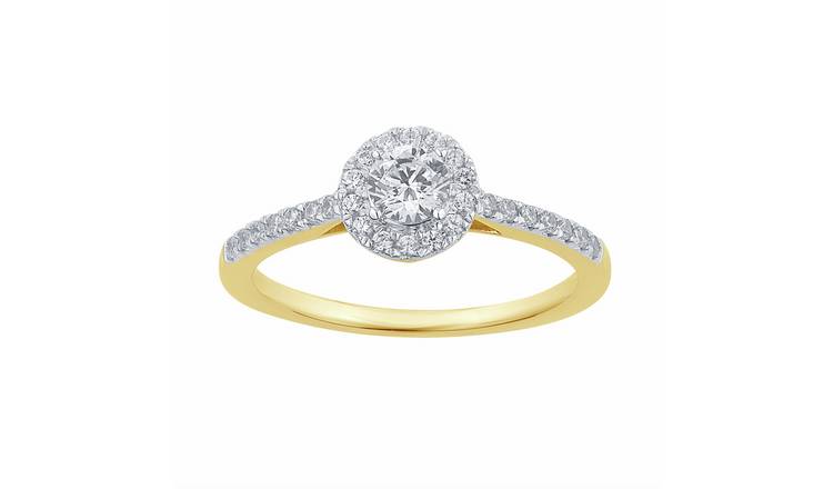Pure Brilliance 9ct YG  0.50ct Laboratory grown Diamond Sol  Ring - L