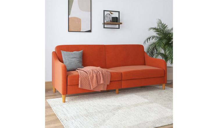 Dorel Jasper Fabric Futon Sofa Bed - Orange