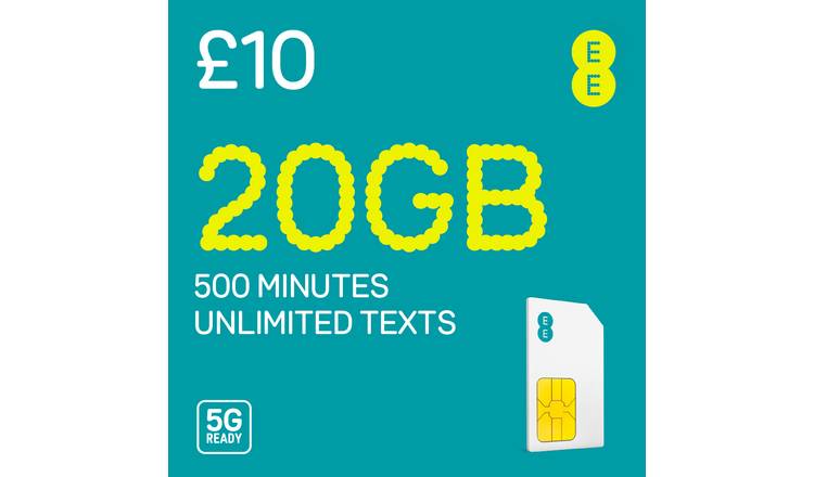 EE Pay As You Go 20GB SIM Card