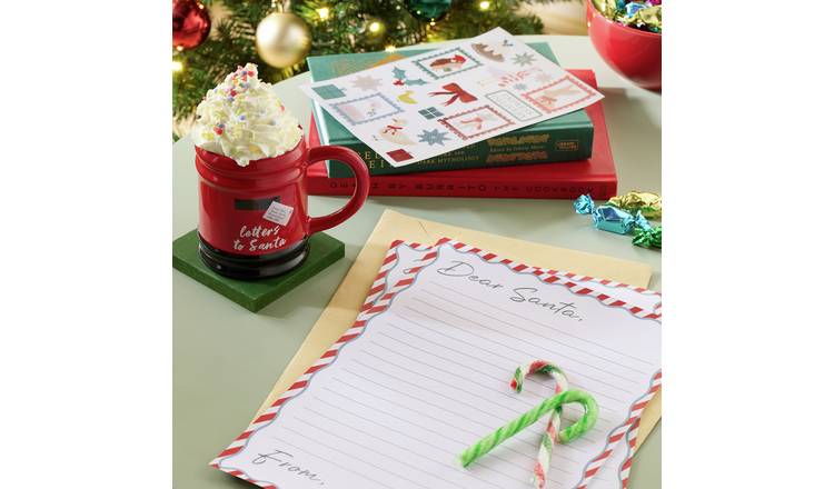 Argos Home Post Box Shaped Mug With Letter to Santa Kit