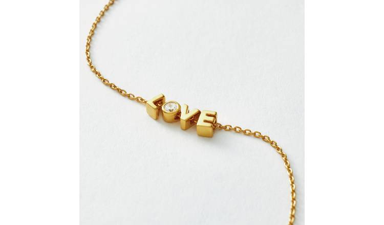 Revere Gold Plated Silver Love Pendant Necklace