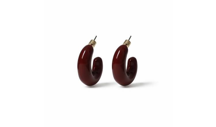 Freedom Burgundy Chunky Hoop Earrings