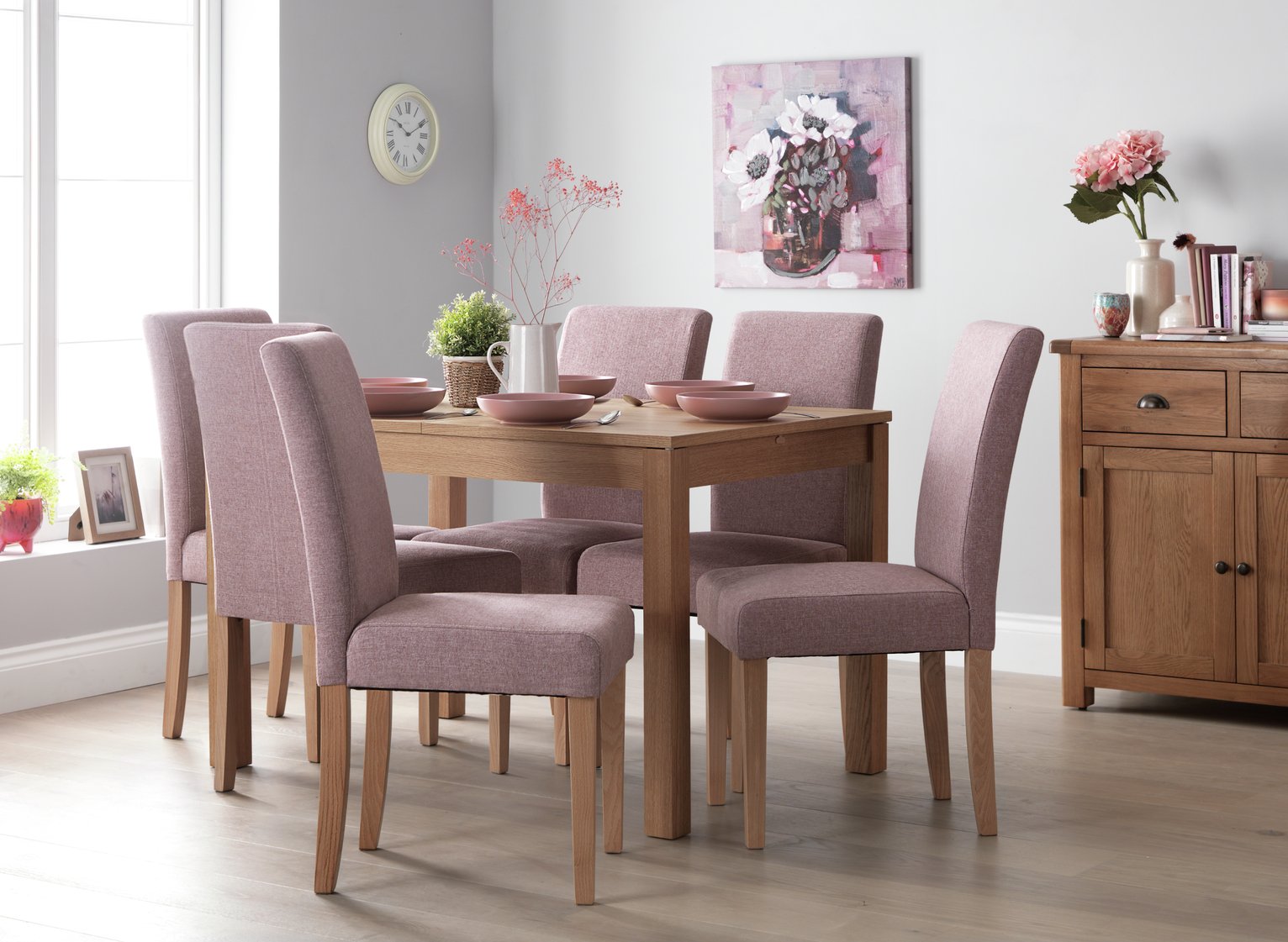 Argos Home Clifton Extending Table & 6 Tweed Chairs Review