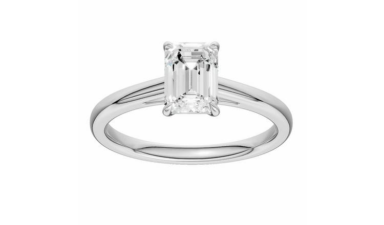 Pure Brilliance 9ct White Gold 1.00ct Laboratory grown Diamond Sol  Ring - M