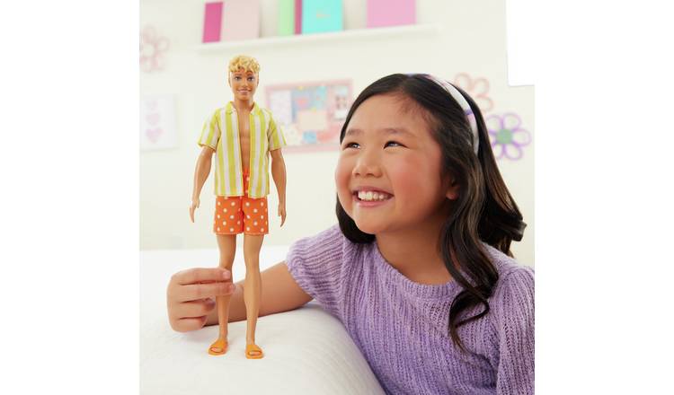 Barbie Fashionistas Style Ken Doll in Orange and Yellow Polka-Dot Shorts
