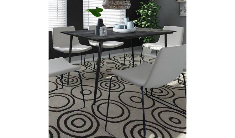 Dorel Monza Real Wood Veneer 2 - 4 Seater Dining Table - Black
