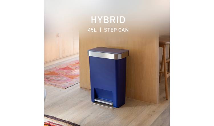 Simplehuman 45 Litre Hybrid Pedal Bin - Indigo Blue