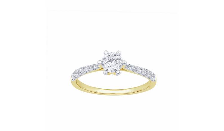 Pure Brilliance 9ct Yellow Gold 0.70ct Diamond Solitaire Ring - O