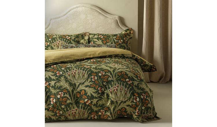 Habitat x Morris & Co. Artichoke Cotton Reversible Green Bedding Set - King size