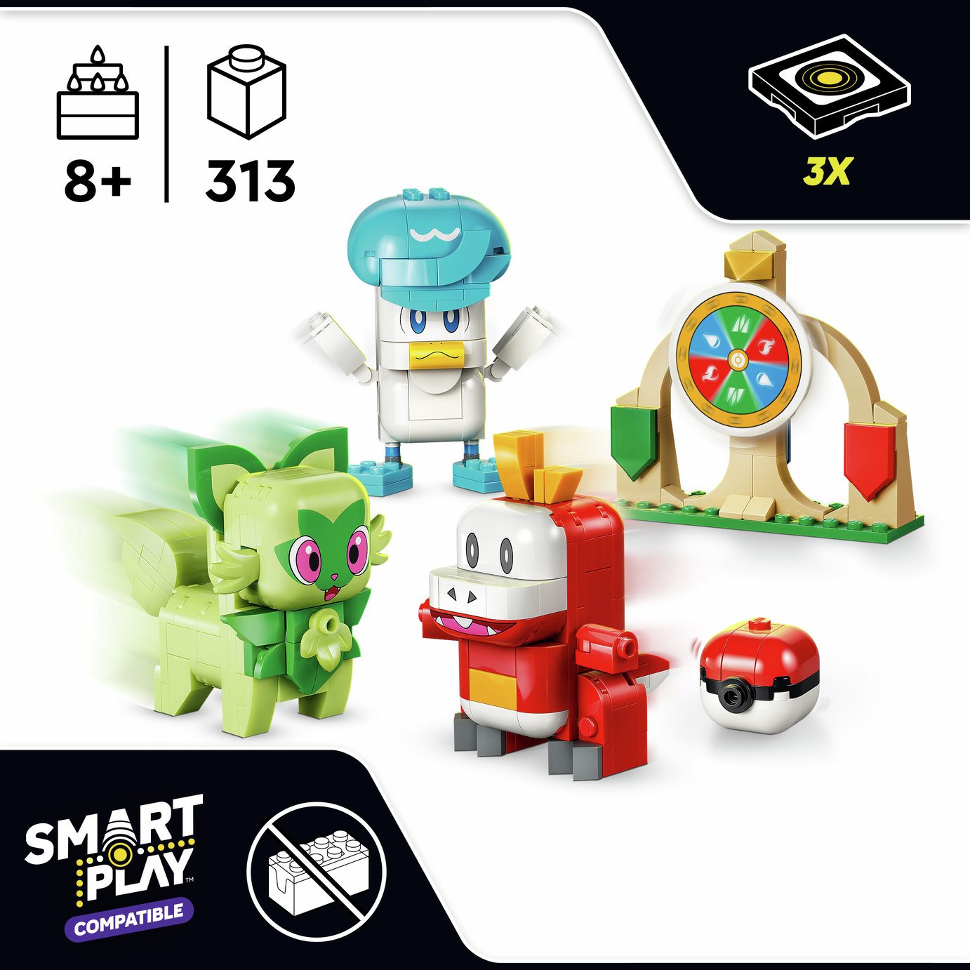 Buy LEGO Pokémon SMART Play: Sprigatito, Fuecoco and Quaxly Battle