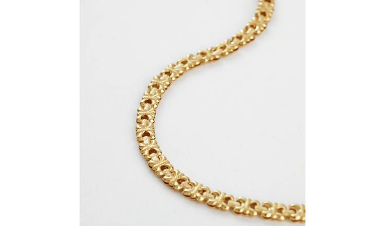 Revere Yellow Gold Plated 925 Sterling Silver Flat Fancy Necklace