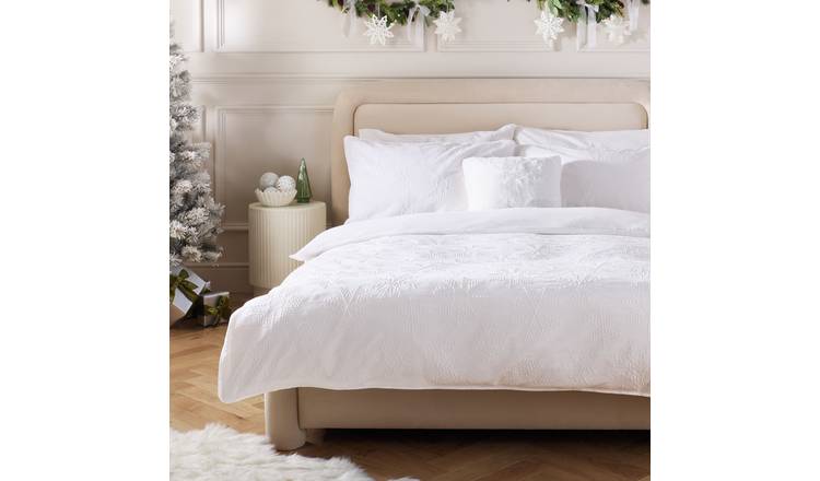 Argos Home Christmas Snowflake White Bedding Set - Superking