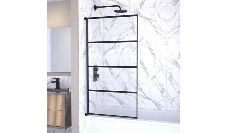 Argos Home Fully Framed Bath Screen - Black