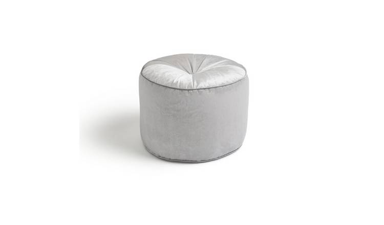 Argos Home Pouffe with Contrast Piping - Grey