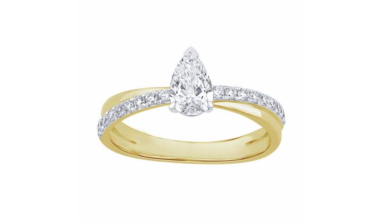 Pure Brilliance 9ct YG  0.68ct Laboratory grown Diamond Sol  Ring - P