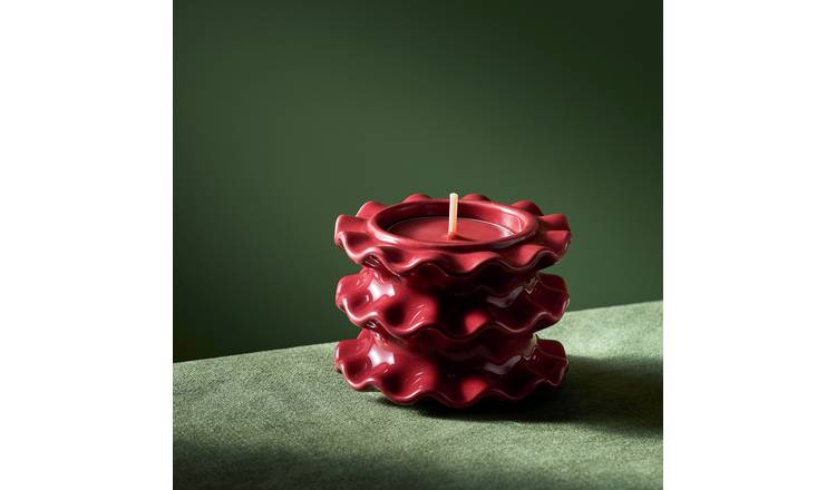 Habitat Wavy Red Tealight Holder