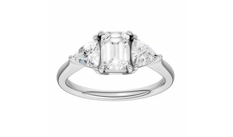 Pure Brilliance 9ct White Gold 1.65ct Diamond Trilogy Ring - N