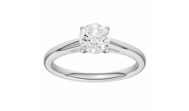 Pure Brilliance 9ct White Gold 0.75ct Diamond Solitaire Ring - P
