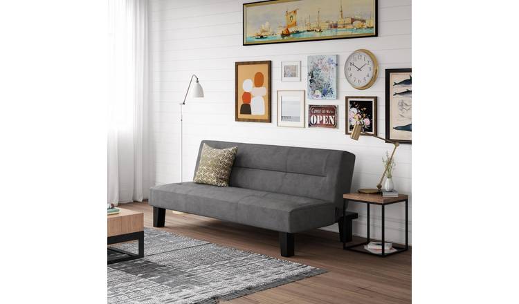 Dorel Kebo Velvet Futon Sofa Bed - Grey