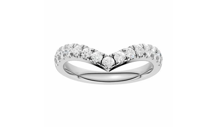 Pure Brilliance 9ct White Gold 0.50ct Diamond Wishbone Ring - O