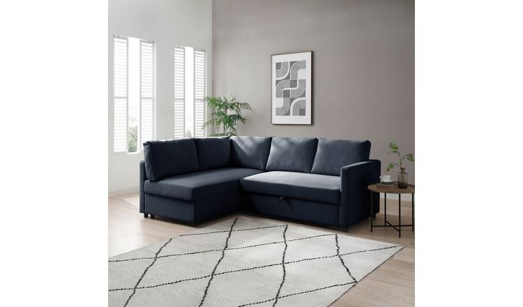 Kyoto Catherine Fabric Left Hand Corner Sofa Bed - Navy