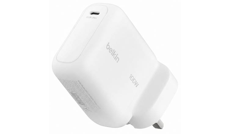 Belkin 100W USB-C GaN Fast Wall Charger - White