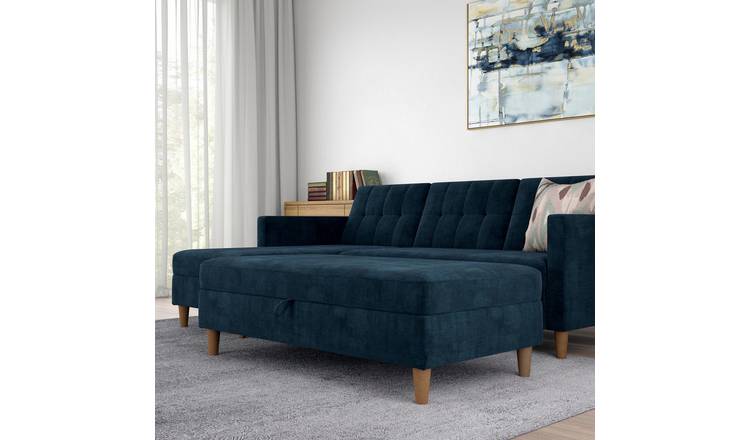 Dorel Hartford Chenille Storage Ottoman - Blue