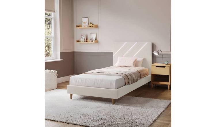 XR Living Lily Single Bed Frame With App Controlled LED - Ivory