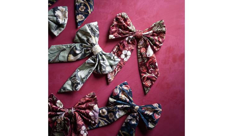 Habitat x Morris & Co. Printed Clip On Bows - Pack of 3