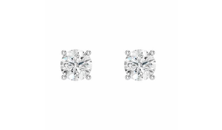 Pure Brilliance 9ct White Gold Lab Grown 0.50ct Diamond Round Stud Earrings