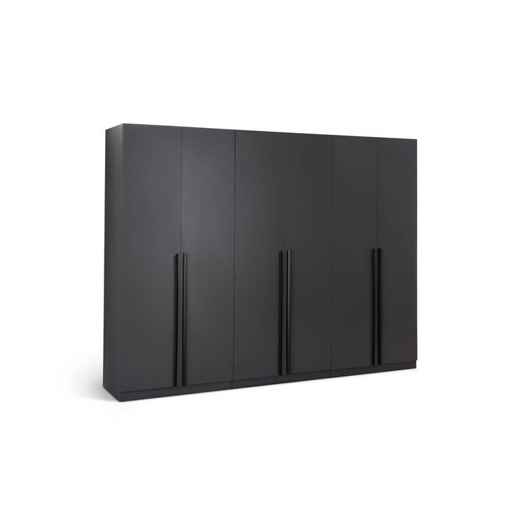 Habitat Munich 6 Door Wardrobe - Anthracite 0