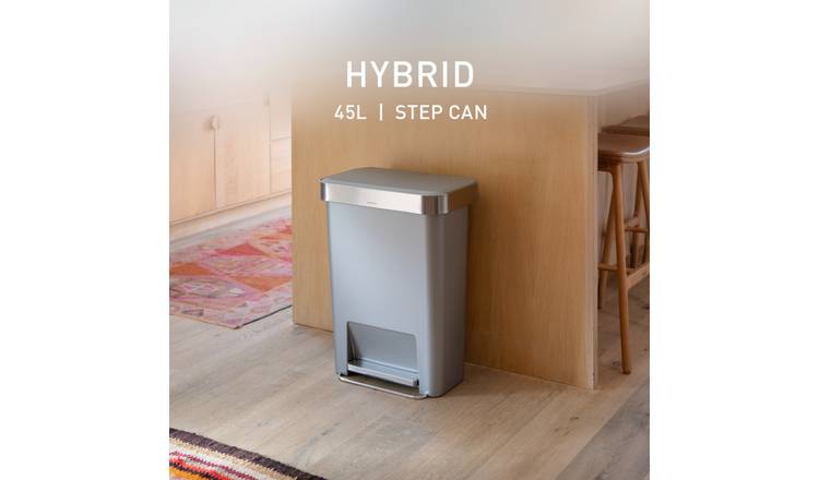 Simplehuman 45 Litre Hybrid Pedal Bin - Silver