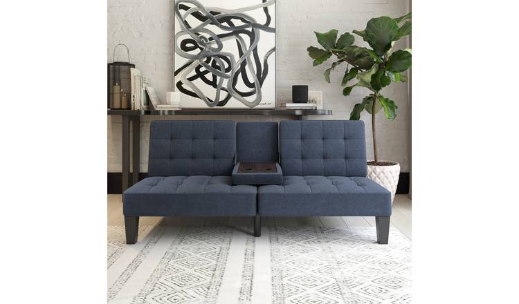 Dorel Adalynn Fabric Futon Sofa Bed - Blue