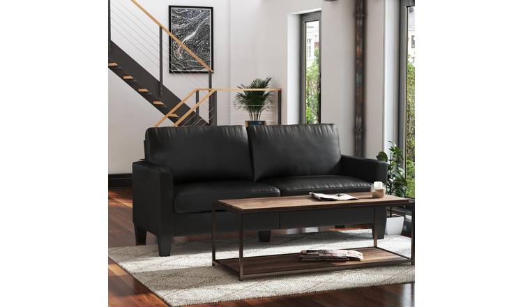 Dorel Rylie Faux Leather 2 Seater Sofa - Black