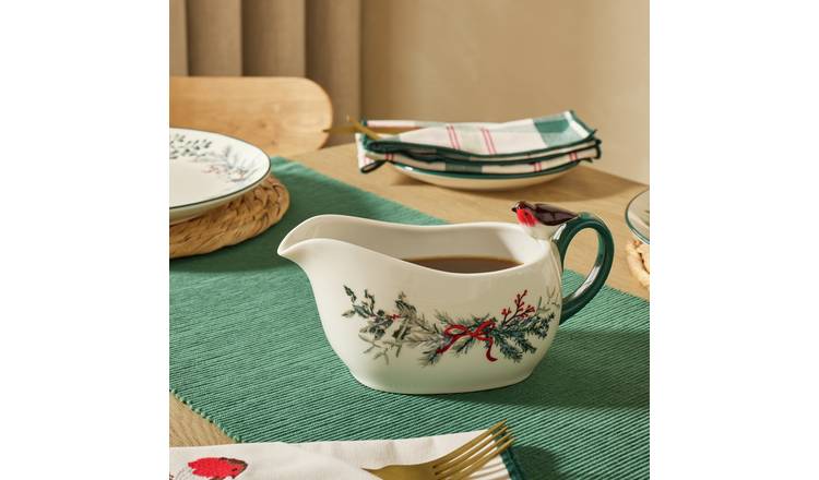 Argos Home Robin Stoneware Gravy Boat - Green