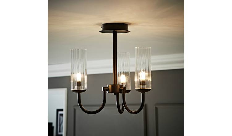 ValueLights Canya Metal 3-Light Chandelier - Black