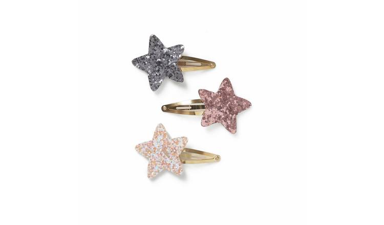Flitzy Glitter Star Snap Clips - Pack of 3