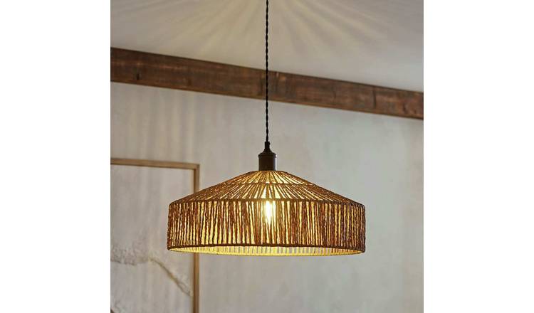 ValueLights Elcano Brown Woven Rope Easy Fit Lampshade - 50cm