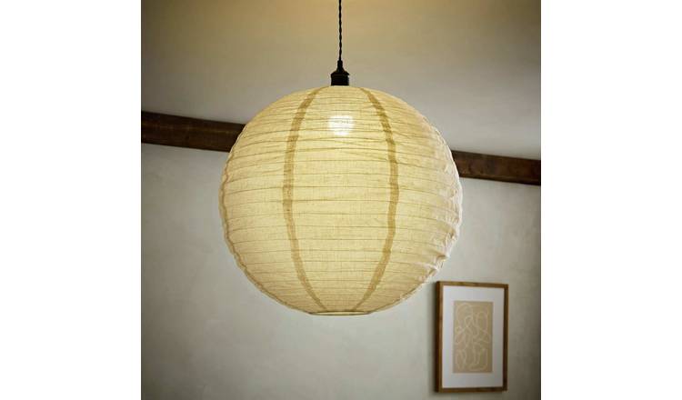ValueLights Etta Natural Linen Globe Easy Fit Lampshade - 60cm