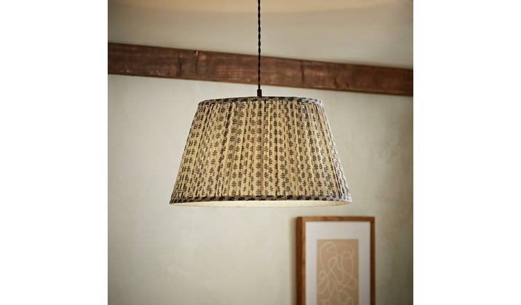 ValueLights Grange Blue Floral Easy Fit Lampshade - 45cm