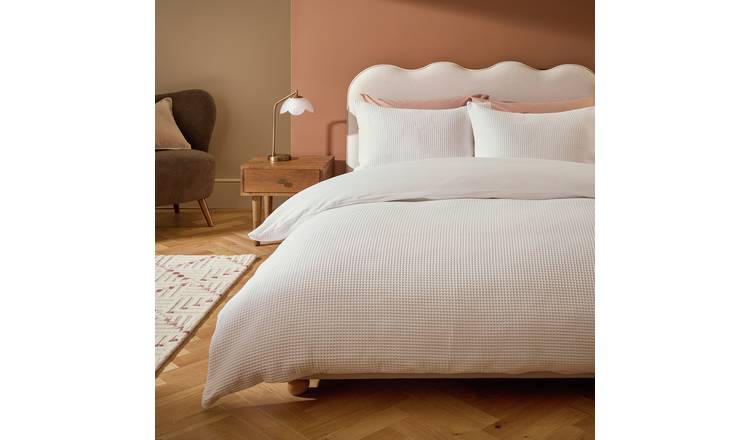 Habitat Chunky Waffle White Bedding Set - King size