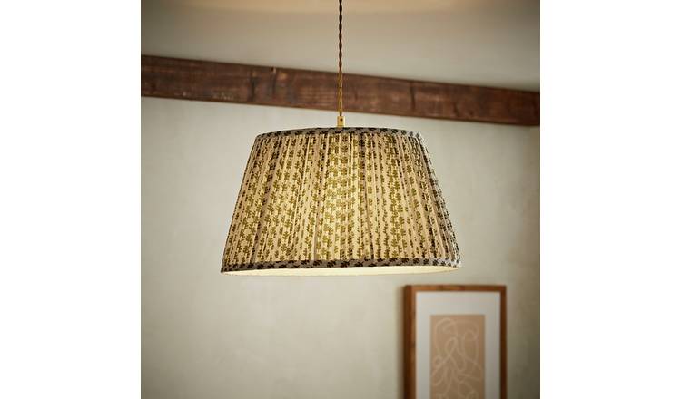 ValueLights Grange Green Floral Easy Fit Lampshade - 45cm