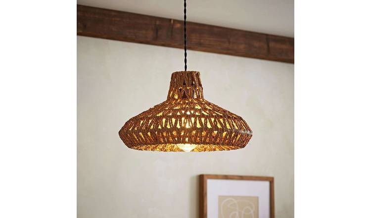 ValueLights Hamilton Brown Weave Easy Fit Lampshade - 35cm