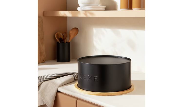 Habitat Embossed Text 28cm Steel Cake Tin