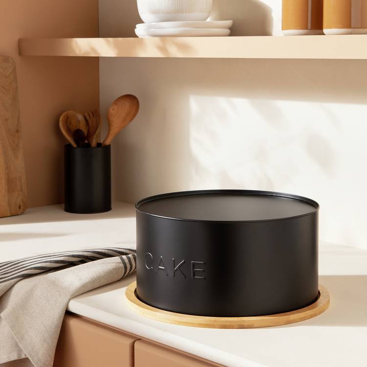 Habitat Embossed Text 28cm Steel Cake Tin 0