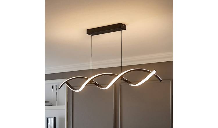 ValueLights Infinity LED Adjustable Double Twist Pendant Light - Black