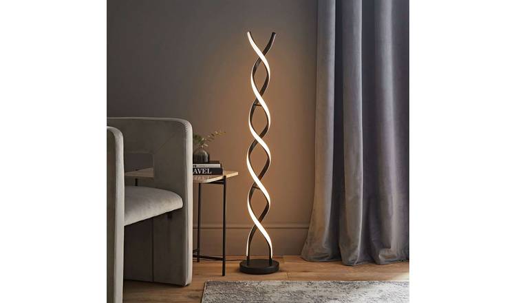 ValueLights Infinity Double Twist LED Base Only Floor Lamp - Black