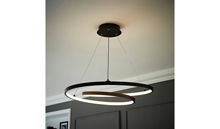 ValueLights Infinity LED Adjustable Loop Pendant Light - Black