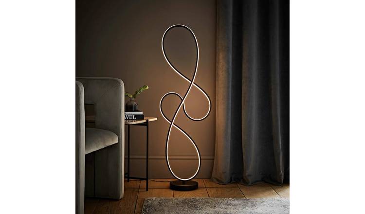 ValueLights Infinity Swirl LED Base Only Floor Lamp - Black
